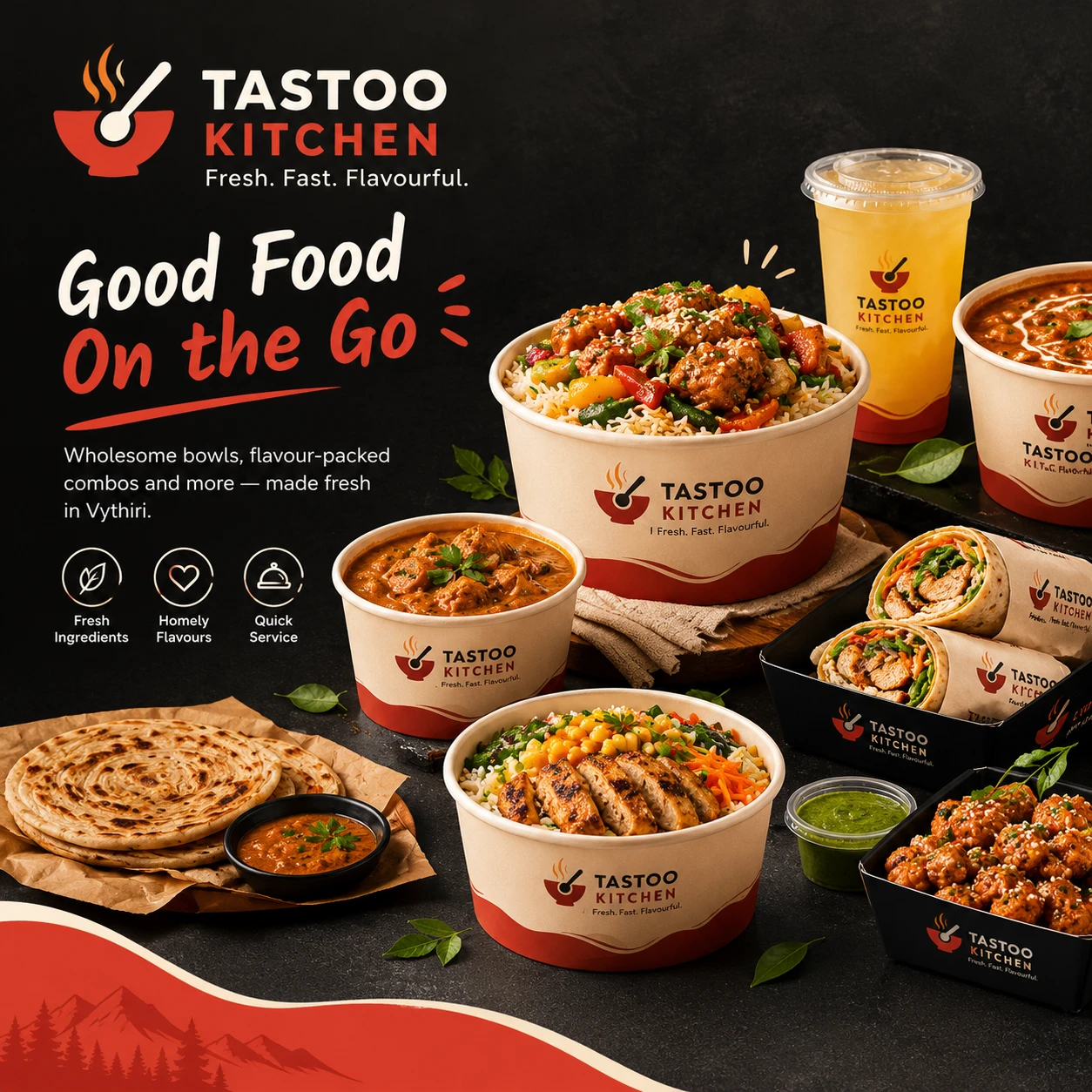 Tastoo Kitchen — Good food on the go: bowls, combos, wraps and drinks